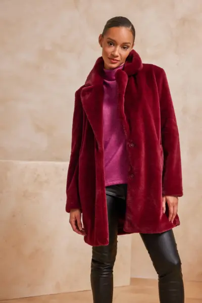 AUDRA FAUX FUR COAT 232349 — view 6
