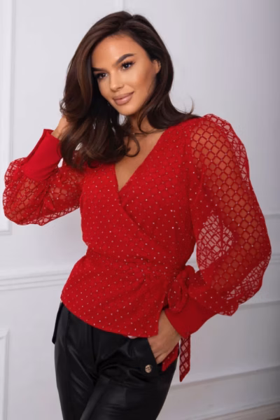 BLOUSE AMY TIUL RED LB 41 (4)