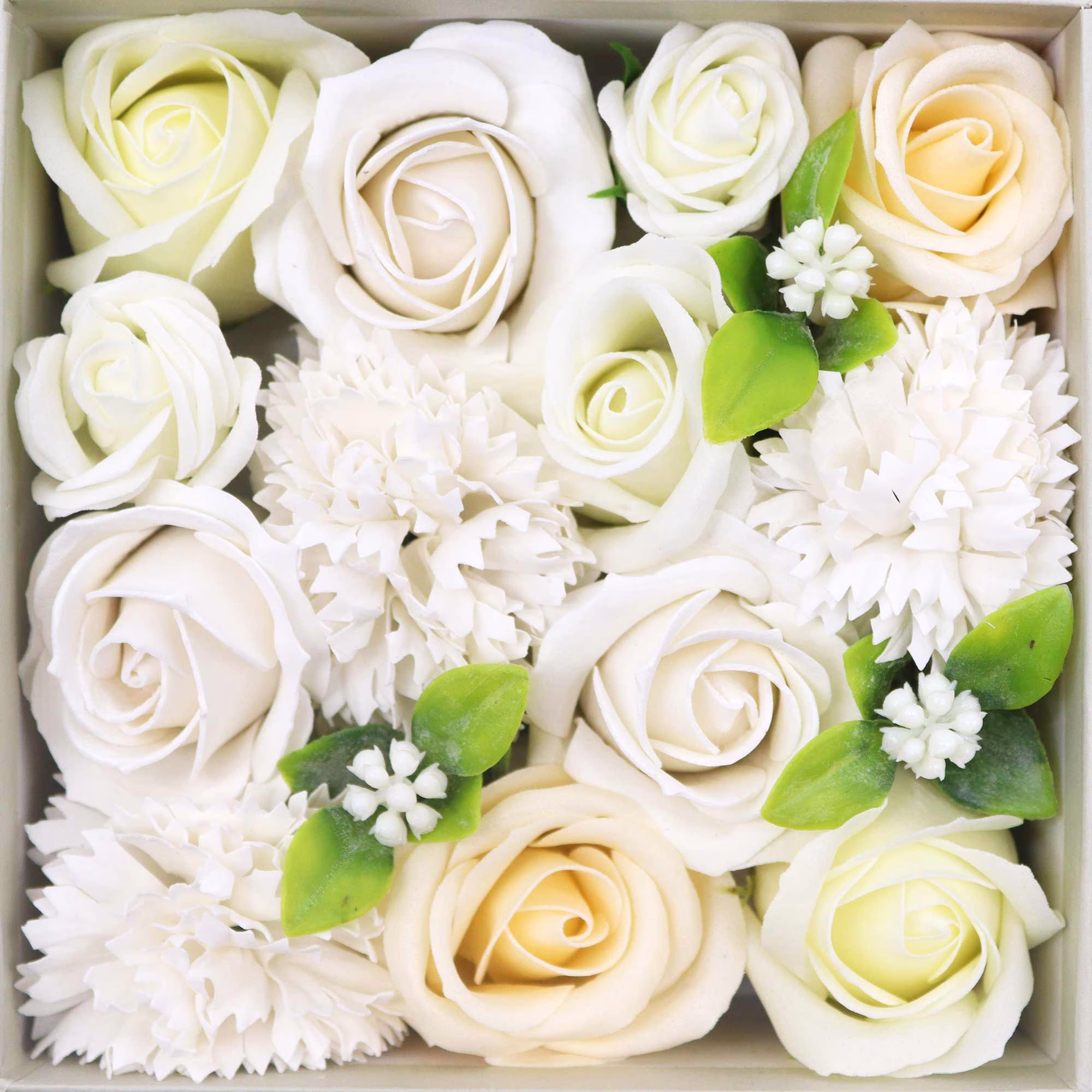 Soap Flowers Wedding Blessings - White & Ivory SFBX-10 — view 4