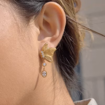 GOLDEN METAMORPHOSIS CRYSTAL EARRINGS 11369