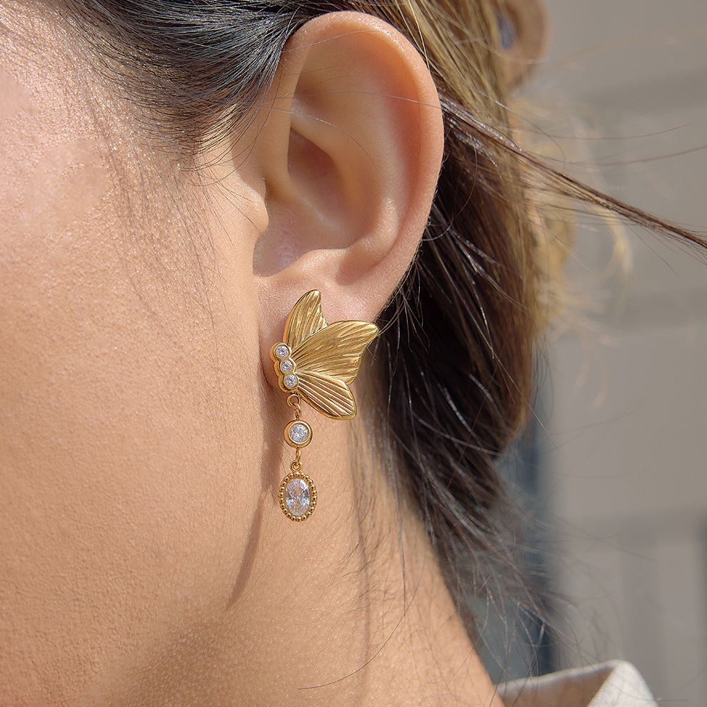 GOLDEN METAMORPHOSIS CRYSTAL EARRINGS 11369 — view 2
