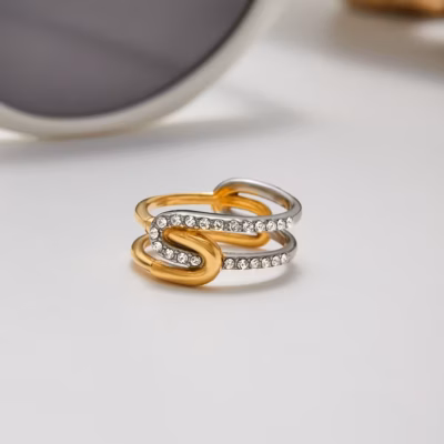 INTERLOCKING DUET TWO-TONE RING 29422