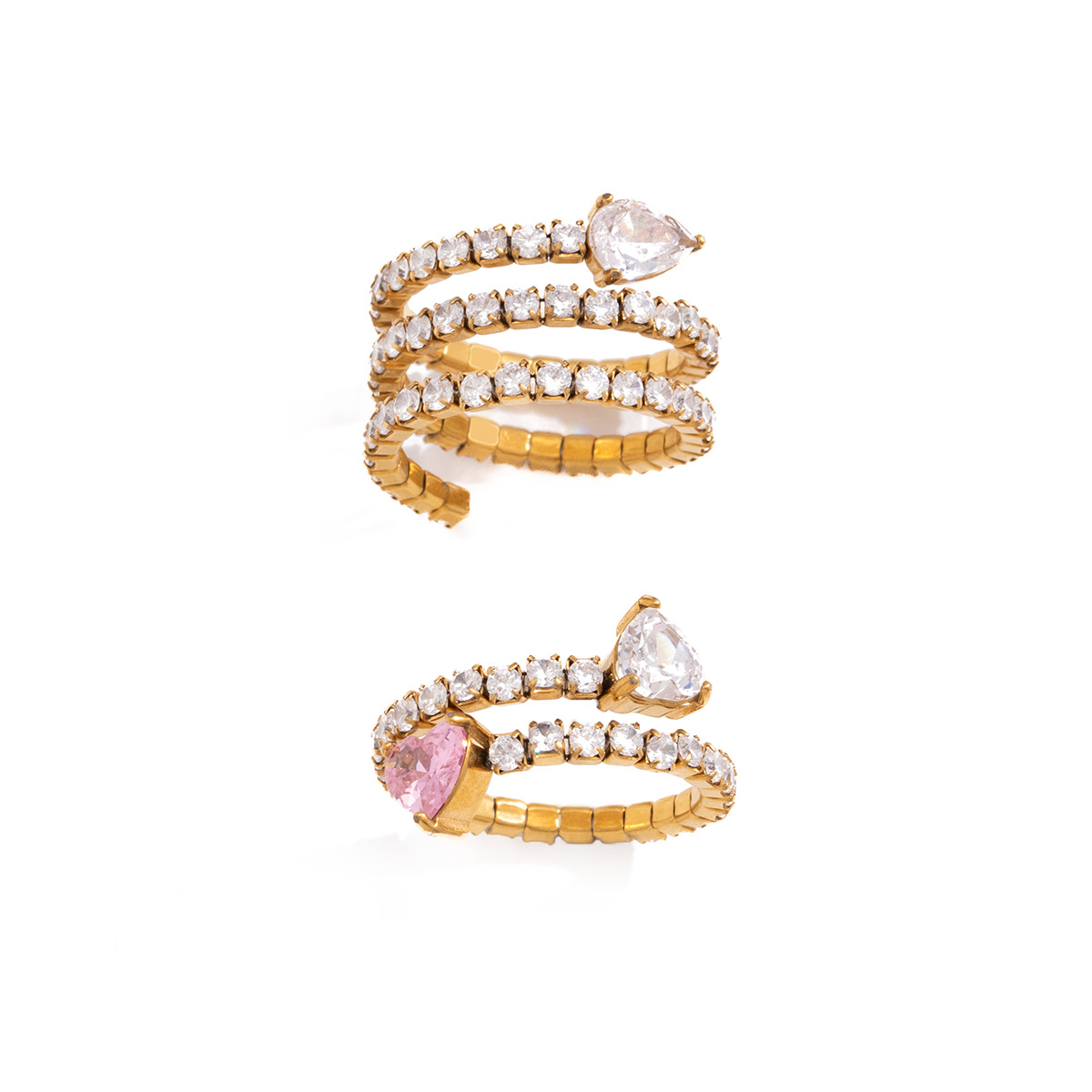 GOLDEN SERPENTINE PEAR RING 29325 — view 4