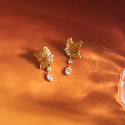 GOLDEN METAMORPHOSIS CRYSTAL EARRINGS 11369 — view 3