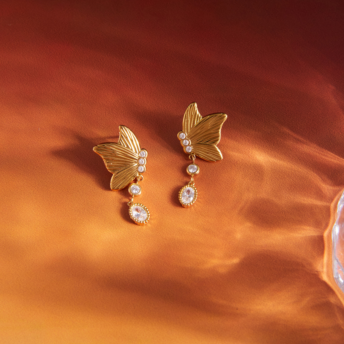 GOLDEN METAMORPHOSIS CRYSTAL EARRINGS 11369 — view 3