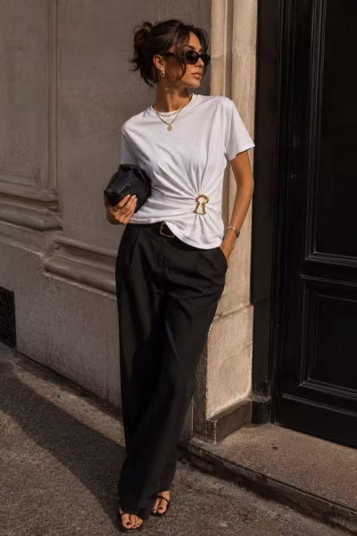 KEYHOLE DRAPE T-SHIRT 5371 — view 3