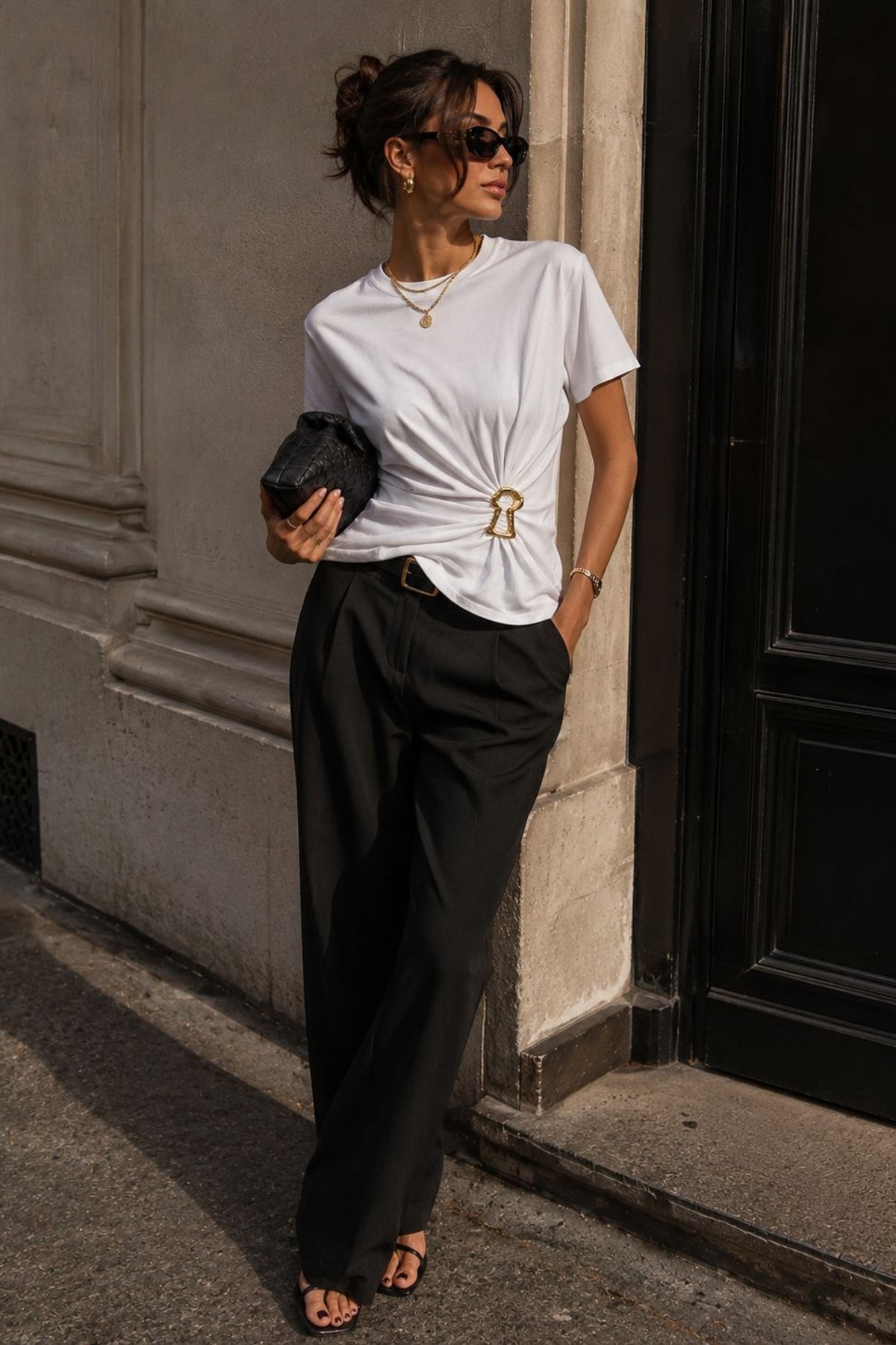 KEYHOLE DRAPE T-SHIRT 5371 — view 3