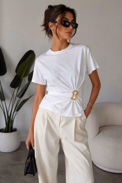 KEYHOLE DRAPE T-SHIRT 5371 — view 2
