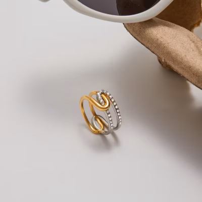 INTERLOCKING DUET TWO-TONE RING 29422