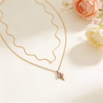 PINK SORBET DOUBLE LAYER NECKLACE 21344 — view 3