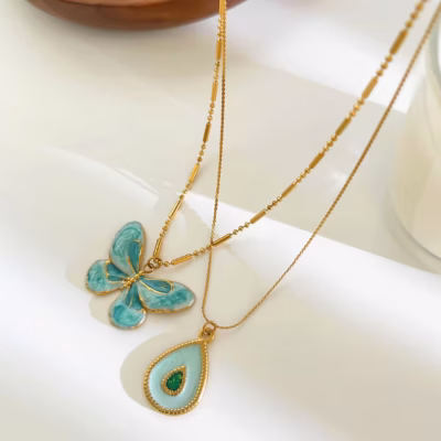 AERO & AQUA LAYERED NECKLACE 24355