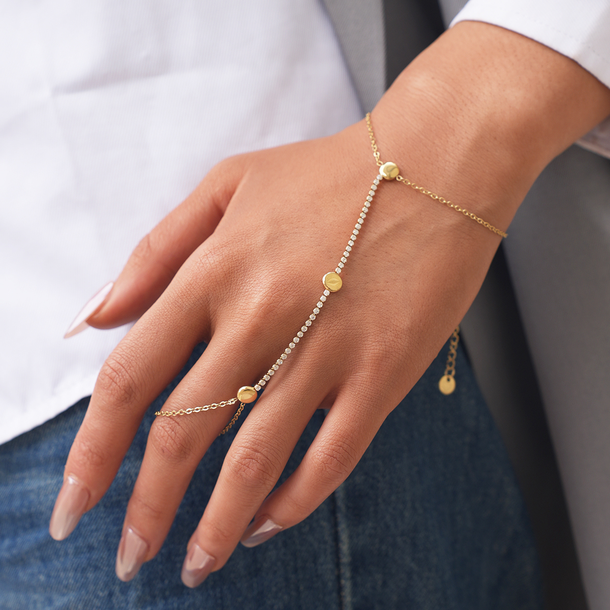 GOLDEN DEW SHAMBHALA HAND CHAIN 23238