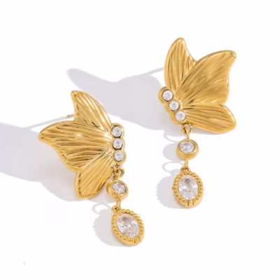 GOLDEN METAMORPHOSIS CRYSTAL EARRINGS 11369