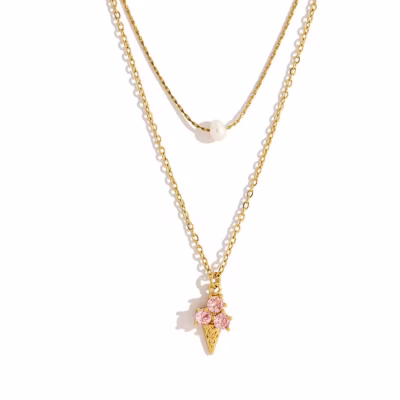 PINK SORBET DOUBLE LAYER NECKLACE 21344 — view 2