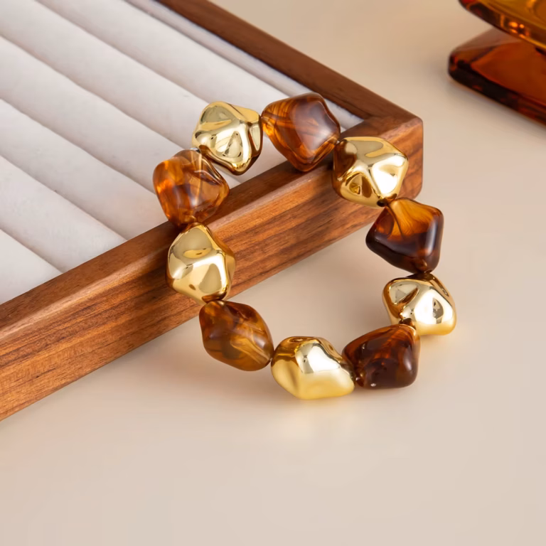 AMBER & GOLD CHUNKY 2275