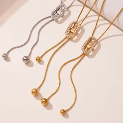 AURA INFINITY TIE NECKLACE 21679 — view 2