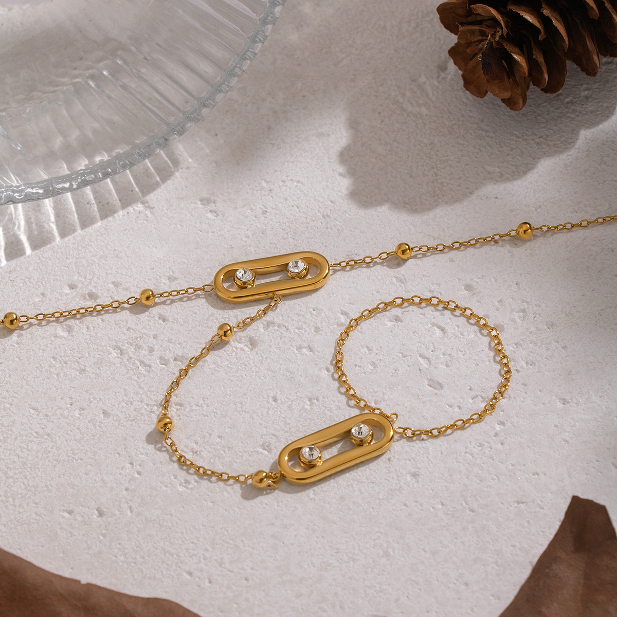 GOLDEN CRYSTAL SLAVE CHAIN 30221