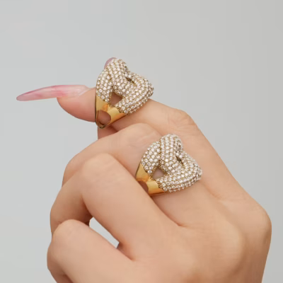 IMPERIAL INTERLOCKING PAVE RING 21635 — view 3