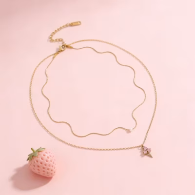 PINK SORBET DOUBLE LAYER NECKLACE 21344 — view 1