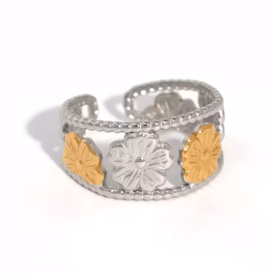 BLOSSOM DUO-TONE RING 21295