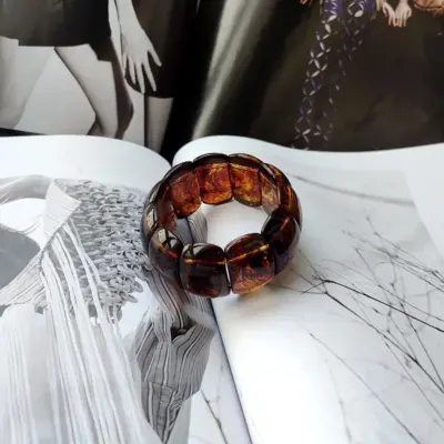 TORTOISESHELL AMBER RESIN CUFF 25189