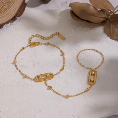 GOLDEN CRYSTAL SLAVE CHAIN 30221