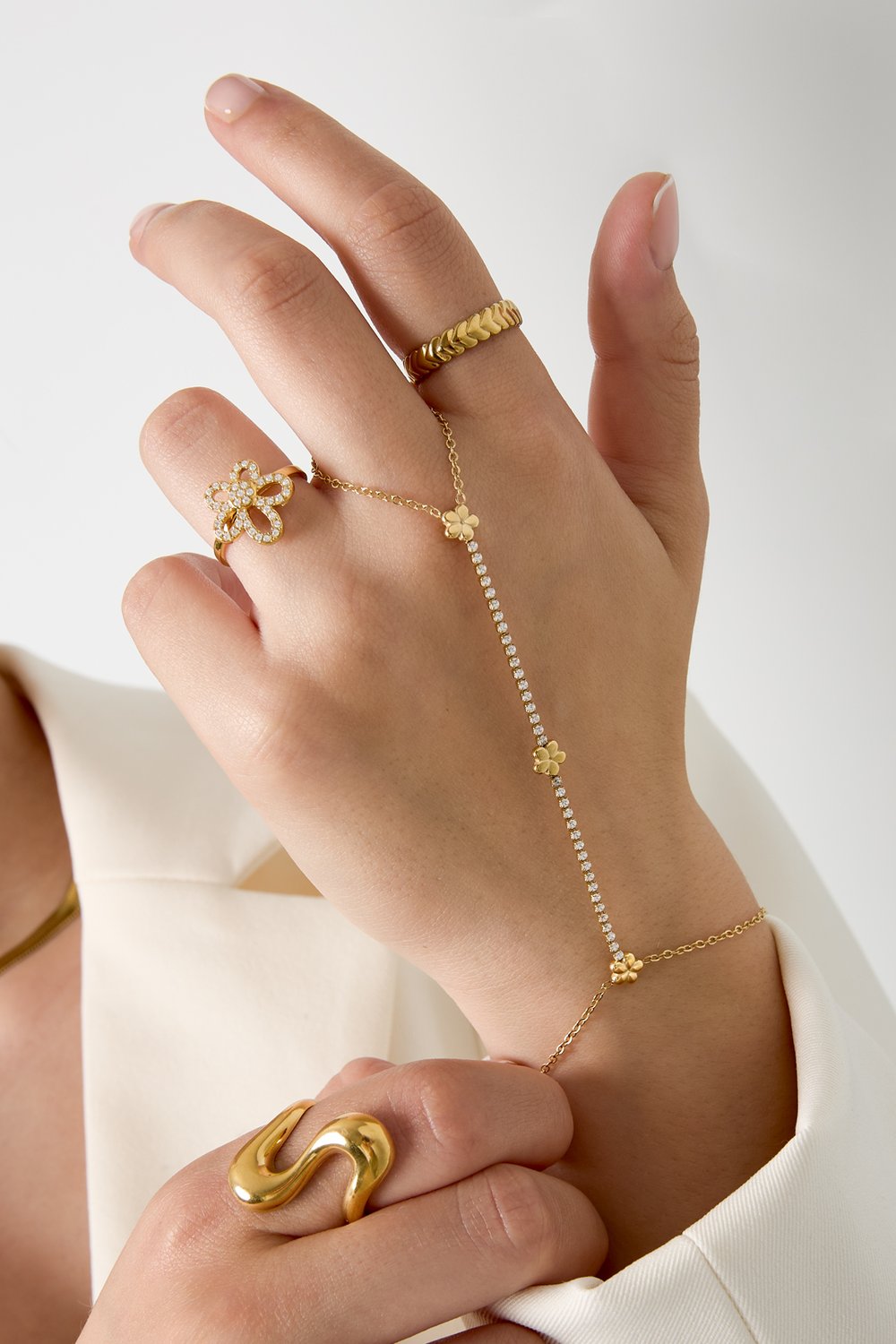 HANDCHAIN SILVER OR GOLD BLOSSOM 192 — view 3