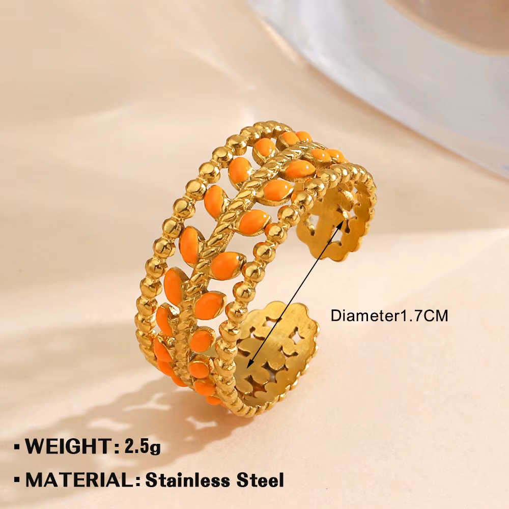 AMBER LEAF RING 8223