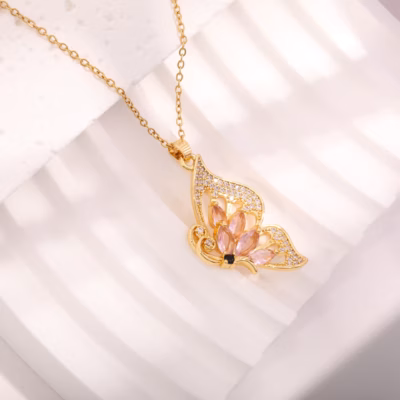 GOLDEN BUTTERFLY NECKLACE 2282 — view 3
