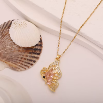 GOLDEN BUTTERFLY NECKLACE 2282 — view 2