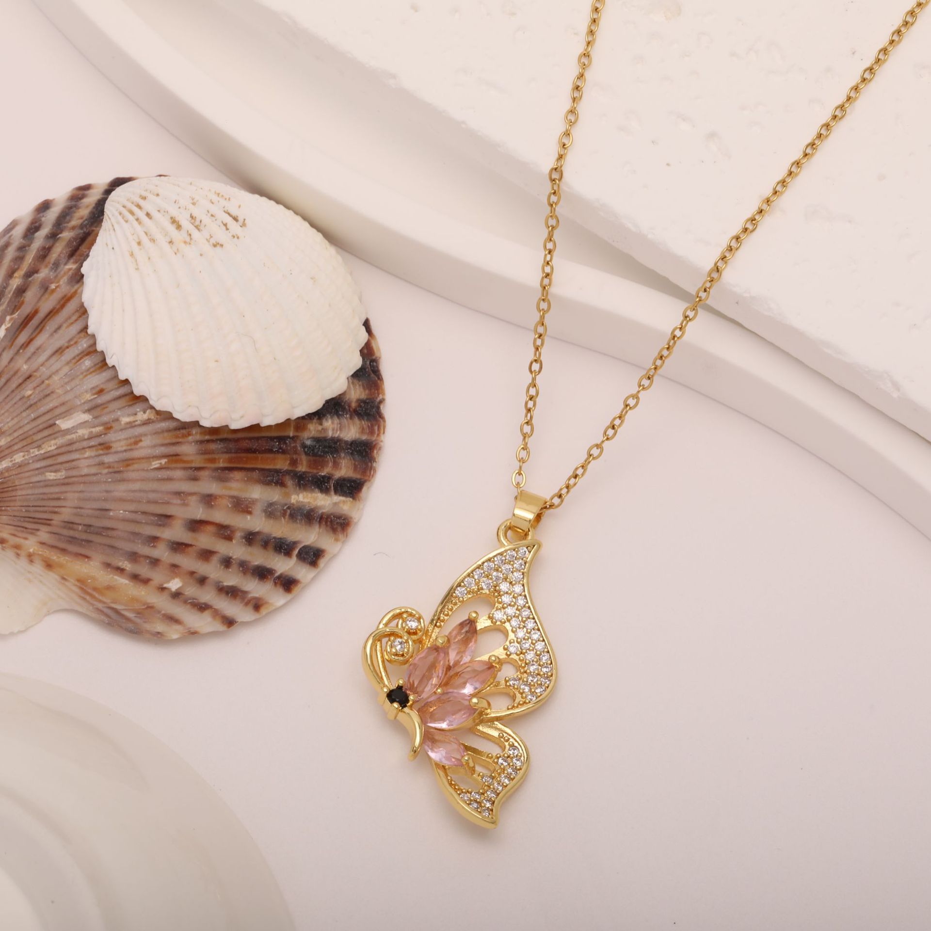 GOLDEN BUTTERFLY NECKLACE 2282 — view 2