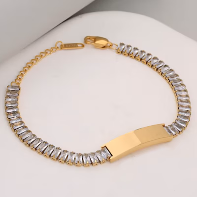 RAINBOW & CLEAR TENNIS BRACELET 22812 — view 3