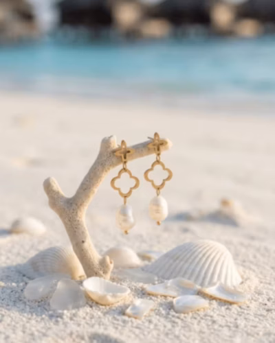 CLOVER PEARL DROPS EARRINGS 315677