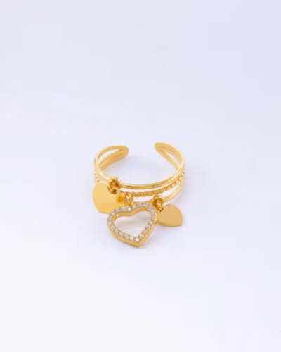 TRIPLE HEARTS CHARM RINGS 928853