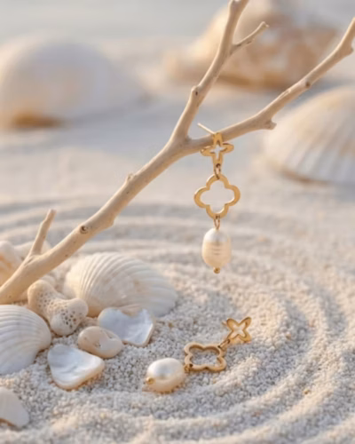 CLOVER PEARL DROPS EARRINGS 315677 — view 3