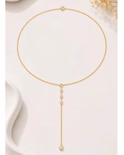 LUMINOUS DEWDROP BACK NECKLACE 12854