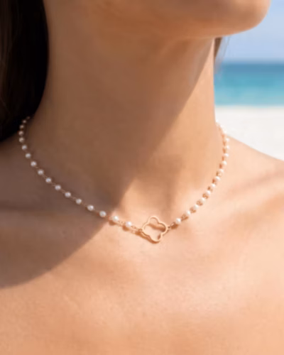 PEARL CLOVER WHISPER BACK NECKLACE 222856