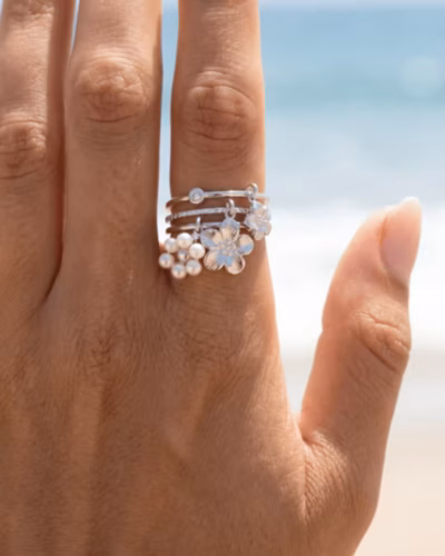BLOSSOM & PEARL DROP RING 99920