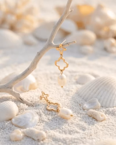 CLOVER PEARL DROPS EARRINGS 315677 — view 2
