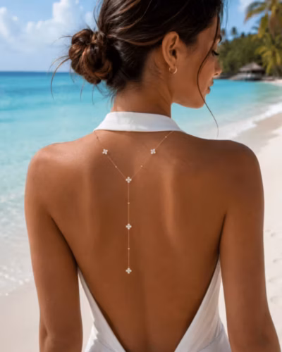 AURA CLOVER BACK NECKLACE 12853 — view 3