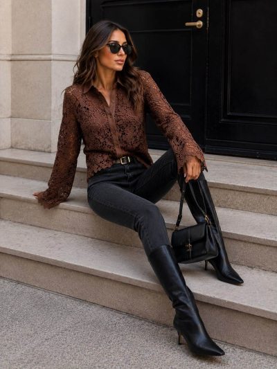 LACE ELEGANCE SHIRT 20071 — TOP-ΜΠΛΟΥΖΕΣ-ΠΟΥΚΑΜΙΣΑ