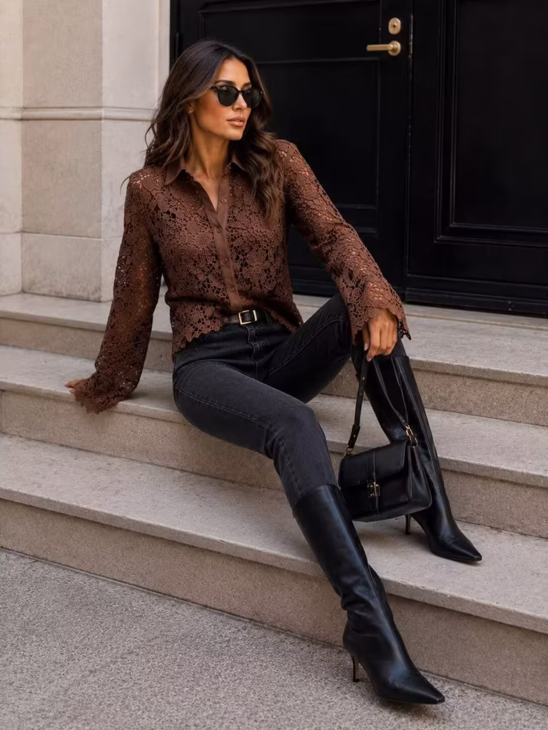 LACE ELEGANCE SHIRT 20071 — TOP-ΜΠΛΟΥΖΕΣ-ΠΟΥΚΑΜΙΣΑ