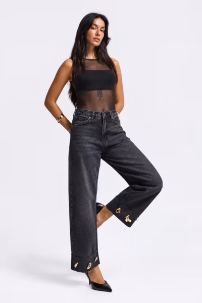 WIDE LEG DENIM PANTS — ΠΑΝΤΕΛΟΝΙΑ