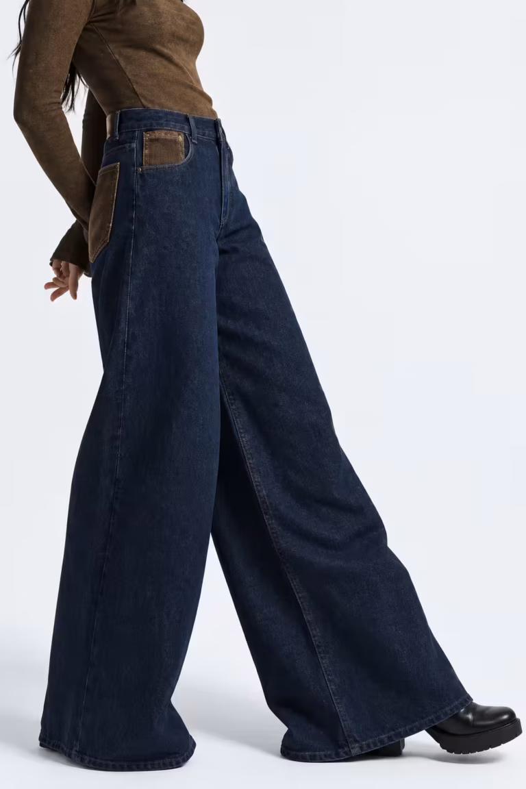 CORDUROY POCKET PALAZZO JEANS — ΠΑΝΤΕΛΟΝΙΑ
