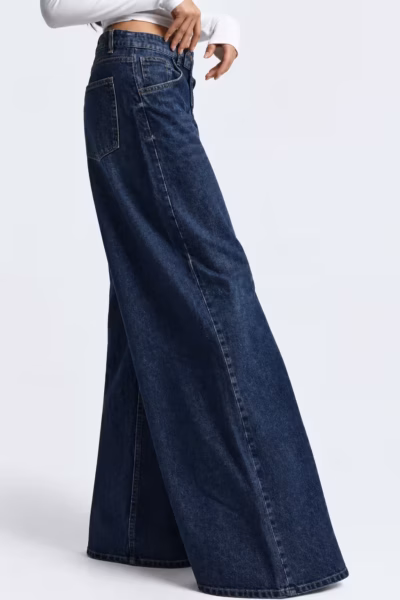 TEXTURED WAISTBAND PALAZZO JEANS — ΠΑΝΤΕΛΟΝΙΑ (4)