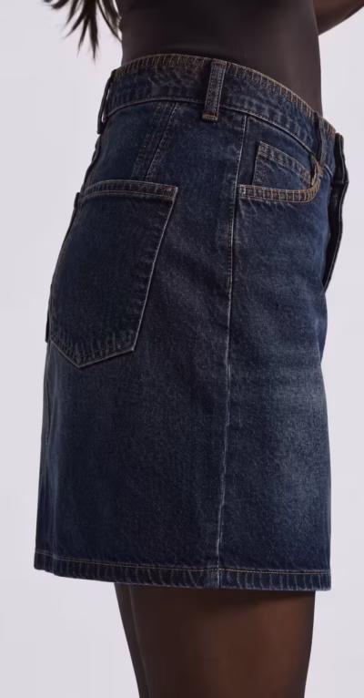 CONTRAST STITCH DENIM MINI SKIRT — ΦΟΥΣΤΕΣ (3)