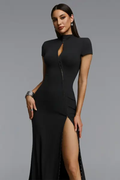 NOIR HOOK-and-EYE MAXI DRESS BB1203 — ΦΟΡΕΜΑΤΑ (4)