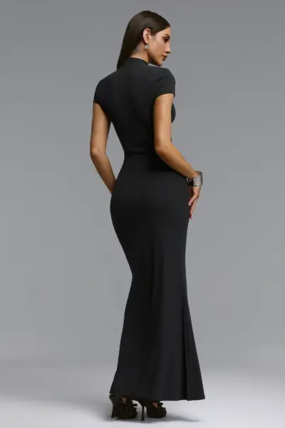 NOIR HOOK-and-EYE MAXI DRESS BB1203 — ΦΟΡΕΜΑΤΑ