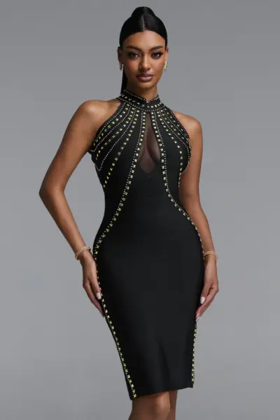 AURELIA STUDDED BANDAGE MIDI DRESS BB1200 — ΦΟΡΕΜΑΤΑ