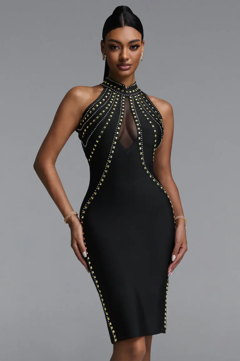 AURELIA STUDDED BANDAGE MIDI DRESS BB1200 — ΦΟΡΕΜΑΤΑ
